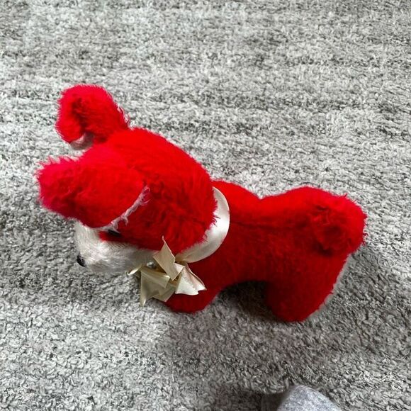 Commonwealth of Pennsylvania Red White Plush Puppy Stuffed Animal VTG 50s 7" - Picture 4 of 9